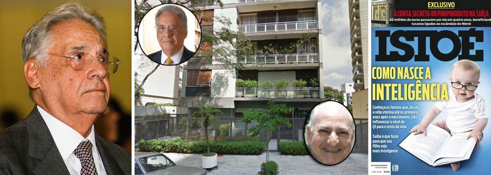 O escândalo do propinoduto tucano, alimentado pelas empresas Siemens e Alstom, se aproxima perigosamente do ex-presidente Fernando Henrique Cardoso; já se sabia que parte dos recursos foi arrecadada por Andrea Matarazzo para o caixa dois da campanha presidencial de 1998; agora, com a revelação pela revista Istoé da conta "Marília", mais um detalhe: ela foi aberta no banco de Edmundo Safdié, que vendeu um apartamento de 450 metros quadrados no bairro de Higienópolis por apenas R$ 1,1 milhão ao ex-presidente (Foto: Leonardo Attuch) O escândalo do propinoduto tucano, alimentado pelas empresas Siemens e Alstom, se aproxima perigosamente do ex-presidente Fernando Henrique Cardoso; já se sabia que parte dos recursos foi arrecadada por Andrea Matarazzo para o caixa dois da campanha presidencial de 1998; agora, com a revelação pela revista Istoé da conta "Marília", mais um detalhe: ela foi aberta no banco de Edmundo Safdié, que vendeu um apartamento de 450 metros quadrados no bairro de Higienópolis por apenas R$ 1,1 milhão ao ex-presidente