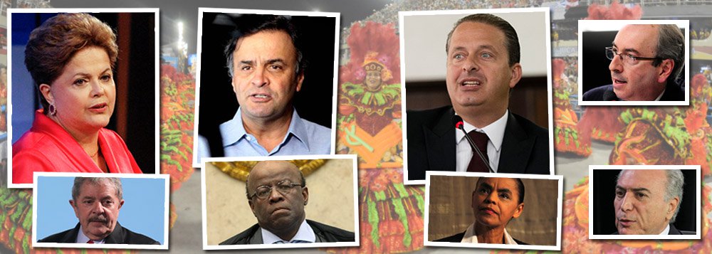 Pausa para folia não deixou ninguém quieto; ressaca da quarta-feira 5 inclui o mais duro ataque até de Eduardo Campos sobre a presidente Dilma Rousseff – "digam a Dilma que ela está de aviso prévio" -, esvaziamento do acordo de apoio recíproco entre o PSDB de Aécio Neves e o PSB para o segundo turno, mostrando a influência de Marina Silva, aceleração do salto que Joaquim Barbosa dará do Supremo para a política e tuitada forte pelos lados do PMDB; líder Eduardo Cunha joga pesado para quebrar aliança entre o partido e o PT, num movimento que pode mudar a eleição de outubro tal como ela é vista até agora; com a barba de molho, ex-presidente Lula é chamado por Dilma para montar equipe da campanha dela à reeleição; assunto não vai faltar (Foto: Ana Pupulin) Pausa para folia não deixou ninguém quieto; ressaca da quarta-feira 5 inclui o mais duro ataque até de Eduardo Campos sobre a presidente Dilma Rousseff – "digam a Dilma que ela está de aviso prévio" -, esvaziamento do acordo de apoio recíproco entre o PSDB de Aécio Neves e o PSB para o segundo turno, mostrando a influência de Marina Silva, aceleração do salto que Joaquim Barbosa dará do Supremo para a política e tuitada forte pelos lados do PMDB; líder Eduardo Cunha joga pesado para quebrar aliança entre o partido e o PT, num movimento que pode mudar a eleição de outubro tal como ela é vista até agora; com a barba de molho, ex-presidente Lula é chamado por Dilma para montar equipe da campanha dela à reeleição; assunto não vai faltar