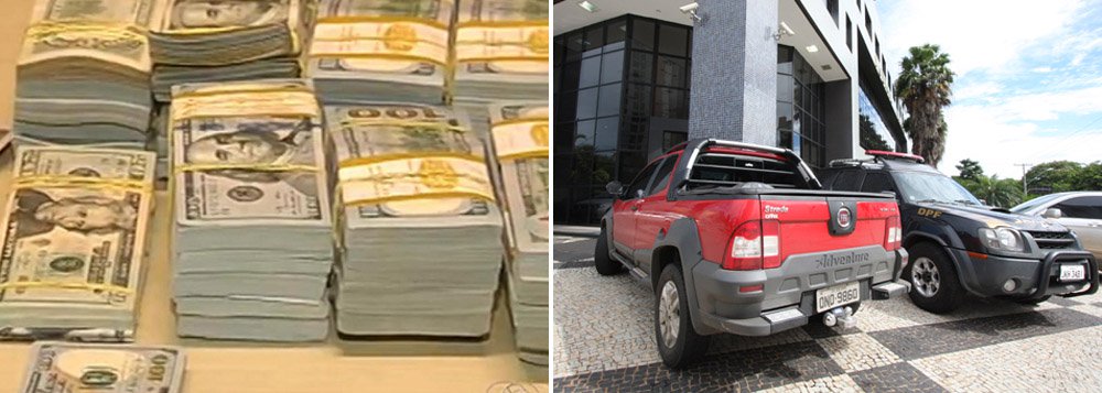 Investigação também apura a que se destinavam valores correspondentes a R$ 1,36 milhão encontrados em carro estacionado no Santa Genoveva, em Goiânia; parte dos R$ 95 mil e dos US$ 507 mil tinham a marca da Caixa Econômica Federal, que vai auxiliar no caso; o carro, um Fiat Strada, estava registrado com documentos falsos (Foto: Realle Palazzo-Martini) Investigação também apura a que se destinavam valores correspondentes a R$ 1,36 milhão encontrados em carro estacionado no Santa Genoveva, em Goiânia; parte dos R$ 95 mil e dos US$ 507 mil tinham a marca da Caixa Econômica Federal, que vai auxiliar no caso; o carro, um Fiat Strada, estava registrado com documentos falsos