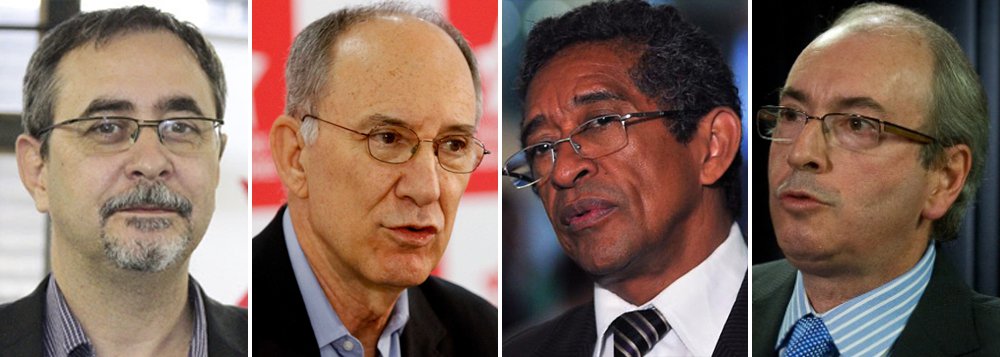 Vice-presidente nacional do PT, Alberto Cantalice, afirma que manifestações do líder do PMDB, Eduardo Cunha, contra aliança com Dilma são "mera tensão pré-eleitoral"; "PMDB é fundamental na aliança. Não se pode carnavalizar as questões políticas. Ameaças não levam a nada, disse; líder do PT na Câmara, Vicentinho, concordou: Não posso acreditar que um partido do governo, que tem a vice-Presidência da República, decida agora sair fora" (Foto: Valter Lima) Vice-presidente nacional do PT, Alberto Cantalice, afirma que manifestações do líder do PMDB, Eduardo Cunha, contra aliança com Dilma são "mera tensão pré-eleitoral"; "PMDB é fundamental na aliança. Não se pode carnavalizar as questões políticas. Ameaças não levam a nada, disse; líder do PT na Câmara, Vicentinho, concordou: Não posso acreditar que um partido do governo, que tem a vice-Presidência da República, decida agora sair fora"