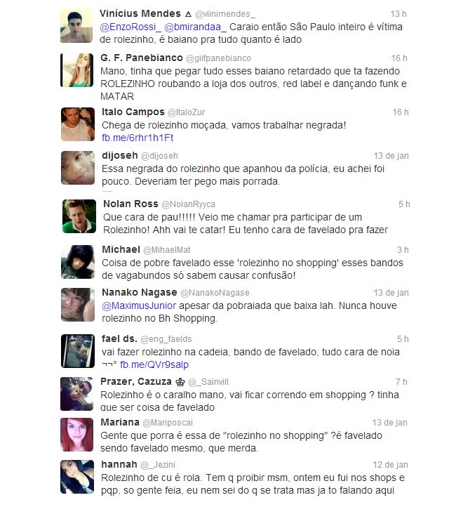 Essa mesma criminalização dos "rolezinhos" foi a senha a estimular jovens a postarem comentários com termos como "Negrada" e "baianada" nas redes sociais (Foto: Eduardo Guimarães) www.brasil247.com - Essa mesma criminalização dos "rolezinhos" foi a senha a estimular jovens a postarem comentários com termos como "Negrada" e "baianada" nas redes sociais