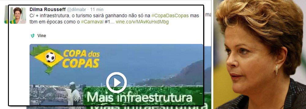 "Os brasileiros estão prontos para mostrar que sabem receber bem os turistas e contribuir para que esta seja a Copa das Copas", afirmou a presidente pelo Twitter; ela também lembrou que, a partir de hoje, a 100 dias da abertura, as cidades-sede receberão iluminação especial para marcar a contagem regressiva para o início do mundial (Foto: Roberta Namour) "Os brasileiros estão prontos para mostrar que sabem receber bem os turistas e contribuir para que esta seja a Copa das Copas", afirmou a presidente pelo Twitter; ela também lembrou que, a partir de hoje, a 100 dias da abertura, as cidades-sede receberão iluminação especial para marcar a contagem regressiva para o início do mundial