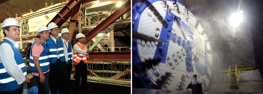 Consórcio Linha 4 Sul utiliza o equipamento Tunnel Boring Machine (Tatuzão), considerado o maior da América Latina, para perfurar aproximadamente 16 quilômetros de extensão; previsão é de que metrô comece a funcionar no primeiro semestre de 2016, transportando mais de 300 mil pessoas por dia e retirando cerca de 2 mil carros das ruas (Foto: Roberta Namour) Consórcio Linha 4 Sul utiliza o equipamento Tunnel Boring Machine (Tatuzão), considerado o maior da América Latina, para perfurar aproximadamente 16 quilômetros de extensão; previsão é de que metrô comece a funcionar no primeiro semestre de 2016, transportando mais de 300 mil pessoas por dia e retirando cerca de 2 mil carros das ruas