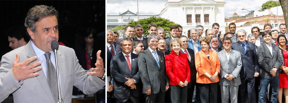 Em nota, presidenciável tucano questiona ida da presidente a São João del Rei, berço dos Neves, e diz que o PAC das Cidades Históricas foi relançado nesta terça-feira pela sexta vez; ele afirma ainda que, desde o primeiro anúncio, nada foi investido; “Como a presidente e o PT podem ter tido a coragem de pisar o chão da história de Minas e, ao invés de se desculpar por não terem cumprido o que anunciaram há quatro anos, mentir aos mineiros como se estivessem anunciando um novo benefício ao estado?”, perguntou, como se tivesse havido até uma invasão de território; clima de guerra entre Dilma e Aécio (Foto: Leonardo Attuch) Em nota, presidenciável tucano questiona ida da presidente a São João del Rei, berço dos Neves, e diz que o PAC das Cidades Históricas foi relançado nesta terça-feira pela sexta vez; ele afirma ainda que, desde o primeiro anúncio, nada foi investido; “Como a presidente e o PT podem ter tido a coragem de pisar o chão da história de Minas e, ao invés de se desculpar por não terem cumprido o que anunciaram há quatro anos, mentir aos mineiros como se estivessem anunciando um novo benefício ao estado?”, perguntou, como se tivesse havido até uma invasão de território; clima de guerra entre Dilma e Aécio