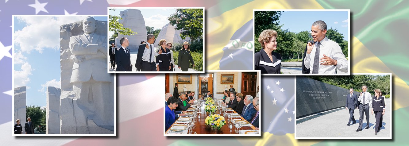 A presidente Dilma Rousseff disse que quer o Brasil "com economia mais aberta e competitiva" e que a burocracia brasileira é "infernal" durante uma reunião fechada com banqueiros e investidores em Nova York, nesta segunda (29); ela também defendeu o ajuste fiscal como "fundamental" e explicou o seu plano de concessões; após a reunião, Dilma visitou o memorial a Martin Luther King, acompanhada do presidente dos EUA, Barack Obama; segundo nota da Casa Branca, a visita ao memorial proporcionou aos dois líderes uma "oportunidade para refletirem juntos sobre a luta de Luther King em toda a sua vida em prol da igualdade e da justiça e contra o racismo e a intolerância" e ressalta os "vários valores compartilhados e os laços fortes que existem entre os povos americano e brasileiro"
(Foto: Valter Lima) A presidente Dilma Rousseff disse que quer o Brasil "com economia mais aberta e competitiva" e que a burocracia brasileira é "infernal" durante uma reunião fechada com banqueiros e investidores em Nova York, nesta segunda (29); ela também defendeu o ajuste fiscal como "fundamental" e explicou o seu plano de concessões; após a reunião, Dilma visitou o memorial a Martin Luther King, acompanhada do presidente dos EUA, Barack Obama; segundo nota da Casa Branca, a visita ao memorial proporcionou aos dois líderes uma "oportunidade para refletirem juntos sobre a luta de Luther King em toda a sua vida em prol da igualdade e da justiça e contra o racismo e a intolerância" e ressalta os "vários valores compartilhados e os laços fortes que existem entre os povos americano e brasileiro"
