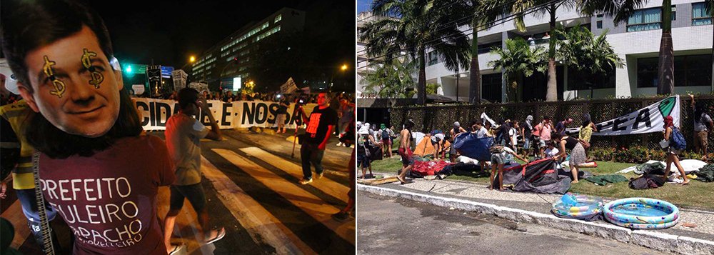 Uma ordem do Tribunal de justiça de Pernambuco determinou que os manifestantes do Movimento Ocupe Estelita, acampados na rua onde mora o prefeito de Recife, Geraldo Júlio (PSB), desocupassem o local; o protesto é contra o projeto da prefeitura que prevê a construção de 12 prédios, área comercial, hotéis, restaurantes, bares e estacionamentos na área do Cais José Estelita; em nota divulgada o Movimento afirma que a desocupação não representa a desmobilização e que a ocupação foi uma demonstração da força de mobilização do povo recifense contra a lei aprovada pela Câmara e sancionada pelo prefeito (Foto: Voney Malta) Uma ordem do Tribunal de justiça de Pernambuco determinou que os manifestantes do Movimento Ocupe Estelita, acampados na rua onde mora o prefeito de Recife, Geraldo Júlio (PSB), desocupassem o local; o protesto é contra o projeto da prefeitura que prevê a construção de 12 prédios, área comercial, hotéis, restaurantes, bares e estacionamentos na área do Cais José Estelita; em nota divulgada o Movimento afirma que a desocupação não representa a desmobilização e que a ocupação foi uma demonstração da força de mobilização do povo recifense contra a lei aprovada pela Câmara e sancionada pelo prefeito