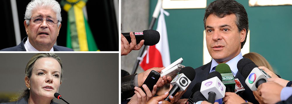 Para o senador Roberto Requião (PMDB-PR), os baixos índices de aprovação do governo Dilma Rousseff estão inviabilizando a candidatura da senadora Gleisi Hoffmann (PT-PR) ao governo paranaense; também estaria contribuindo para a "desistência", ainda de acordo com o parlamentar, a inevitabilidade da candidatura própria do PMDB (Foto: Leonardo Lucena) Para o senador Roberto Requião (PMDB-PR), os baixos índices de aprovação do governo Dilma Rousseff estão inviabilizando a candidatura da senadora Gleisi Hoffmann (PT-PR) ao governo paranaense; também estaria contribuindo para a "desistência", ainda de acordo com o parlamentar, a inevitabilidade da candidatura própria do PMDB