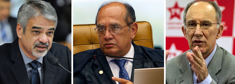 Senador Humberto Costa (PE) considera "desrespeitosa" com os colegas do STF e com o Senado afirmação do ministro Gilmar Mendes, que disse temer que o STF se torne uma corte "bolivariana", passando apenas a "cumprir e chancelar" vontades do Executivo, com a possibilidade de 10 dos 11 ministros serem indicados pelo governo do PT; afirmação "coloca os próprios magistrados na condição de serem correias de transmissão do governo", disse o parlamentar ao 247, ressaltando que o Supremo "tem se colocado de forma independente"; segundo ele, cabe agora ao próprio STF uma manifestação e possível condição de suspeição de Gilmar; mais cedo, PT na Câmara condenou "prepotência e falta de decoro" do ministro (Foto: Gisele Federicce) Senador Humberto Costa (PE) considera "desrespeitosa" com os colegas do STF e com o Senado afirmação do ministro Gilmar Mendes, que disse temer que o STF se torne uma corte "bolivariana", passando apenas a "cumprir e chancelar" vontades do Executivo, com a possibilidade de 10 dos 11 ministros serem indicados pelo governo do PT; afirmação "coloca os próprios magistrados na condição de serem correias de transmissão do governo", disse o parlamentar ao 247, ressaltando que o Supremo "tem se colocado de forma independente"; segundo ele, cabe agora ao próprio STF uma manifestação e possível condição de suspeição de Gilmar; mais cedo, PT na Câmara condenou "prepotência e falta de decoro" do ministro