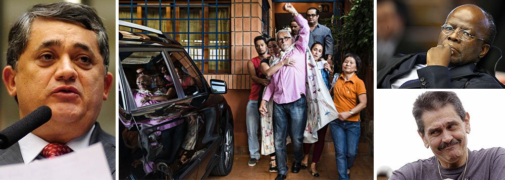 Deputado federal José Guimarães (PT-CE) lembra que o irmão, José Genoino, "é uma pessoa de vida simples", que "nunca acumulou nada"; "O único bem que ele tem é a casa onde mora, não tem como vender"; ex-presidente do PT tem dez dias para pagar uma multa de R$ 468 mil, conforme determinou ontem a Justiça do DF; "Vamos conversar isso com o PT, com os amigos", disse Guimarães, indicando que se buscará ajuda para o pagamento; na internet, uma campanha arrecada doações para pagar a multa; parlamentar fala ainda em "ação direcionada contra o PT" ao comentar o mandado de prisão do presidente do STF, Joaquim Barbosa, contra João Paulo Cunha; "O responsável por tudo isso, que é o delator, está aí, e não acontece nada", disse, sobre Roberto Jefferson (Foto: Gisele Federicce) Deputado federal José Guimarães (PT-CE) lembra que o irmão, José Genoino, "é uma pessoa de vida simples", que "nunca acumulou nada"; "O único bem que ele tem é a casa onde mora, não tem como vender"; ex-presidente do PT tem dez dias para pagar uma multa de R$ 468 mil, conforme determinou ontem a Justiça do DF; "Vamos conversar isso com o PT, com os amigos", disse Guimarães, indicando que se buscará ajuda para o pagamento; na internet, uma campanha arrecada doações para pagar a multa; parlamentar fala ainda em "ação direcionada contra o PT" ao comentar o mandado de prisão do presidente do STF, Joaquim Barbosa, contra João Paulo Cunha; "O responsável por tudo isso, que é o delator, está aí, e não acontece nada", disse, sobre Roberto Jefferson