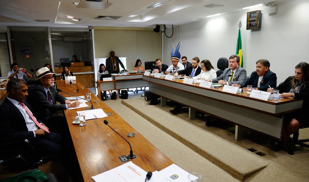 Durante Audiência Pública da Comissão de Esporte do Senado nesta quarta-feira, 12, autoridades e representantes políticos do Tocantins ressaltaram o impacto positivo dos Jogos Mundiais dos Povos Indígenas para o Tocantins e para o Brasil; presidente da CE, senador Romário (PSB-RJ), garantiu que irá participar da cerimônia de abertura, no dia 23 de outubro; "Não tenho dúvidas de que serão um sucesso e motivo de orgulho para nós, de Palmas, e para os brasileiros como um todo", afirmou a vice-governadora Cláudia Lelis (PV), ressaltando já existir uma expectativa na população em relação ao evento
(Foto: Aquiles Lins) Durante Audiência Pública da Comissão de Esporte do Senado nesta quarta-feira, 12, autoridades e representantes políticos do Tocantins ressaltaram o impacto positivo dos Jogos Mundiais dos Povos Indígenas para o Tocantins e para o Brasil; presidente da CE, senador Romário (PSB-RJ), garantiu que irá participar da cerimônia de abertura, no dia 23 de outubro; "Não tenho dúvidas de que serão um sucesso e motivo de orgulho para nós, de Palmas, e para os brasileiros como um todo", afirmou a vice-governadora Cláudia Lelis (PV), ressaltando já existir uma expectativa na população em relação ao evento