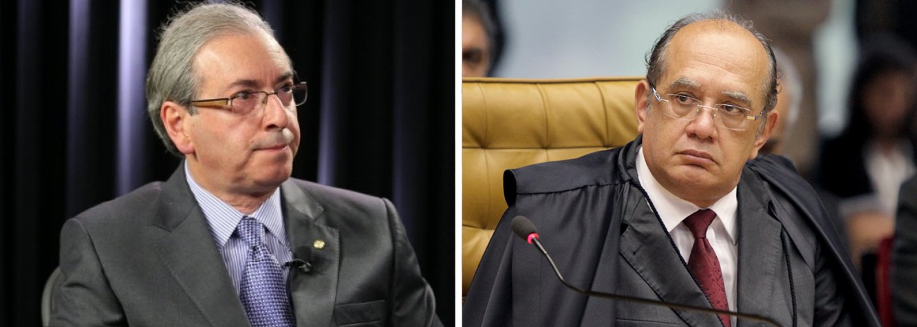 O ministro Gilmar Mendes se reuniu nesta quarta (11) com o presidente da Câmara, Eduardo Cunha (PMDB-RJ), que é um dos 34 congressistas que serão investigados por suspeita de participação no esquema de corrupção da Petrobras; o encontro, que não estava previsto na agenda, durou menos de 30 minutos; Mendes negou que tenha falado com Cunha sobre o "grande assunto", em referência à abertura de inquéritos; esse foi o segundo encontro consecutivo que Cunha tem com ministros do STF; ontem, ele se reuniu com ministro Dias Toffoli
(Foto: Valter Lima) O ministro Gilmar Mendes se reuniu nesta quarta (11) com o presidente da Câmara, Eduardo Cunha (PMDB-RJ), que é um dos 34 congressistas que serão investigados por suspeita de participação no esquema de corrupção da Petrobras; o encontro, que não estava previsto na agenda, durou menos de 30 minutos; Mendes negou que tenha falado com Cunha sobre o "grande assunto", em referência à abertura de inquéritos; esse foi o segundo encontro consecutivo que Cunha tem com ministros do STF; ontem, ele se reuniu com ministro Dias Toffoli