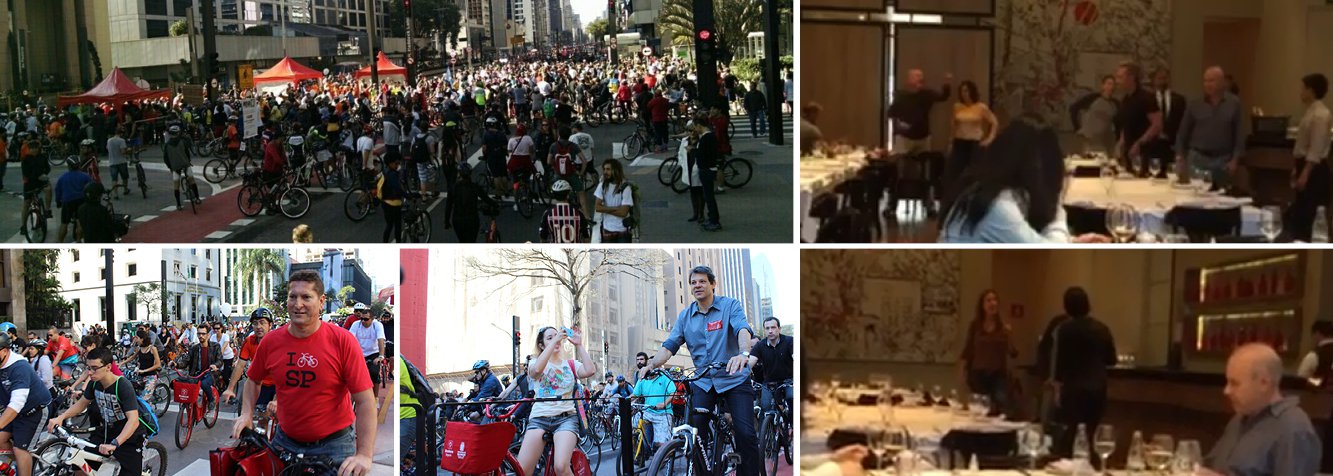 "Há tempos a Avenida Paulista não ficava tão bonita. Tão sorridente. Tão inclusiva. Tão festiva. Tão charmosa. Tão ativista. Tão avenida Paulista que encanta gente de todos os cantos do Brasil e do mundo", diz o jornalista Renato Rovai, sobre o domingo histórico, em que o prefeito Fernando Haddad inaugurou a ciclovia da Avenida Paulista, duramente combatida pelos setores mais reacionários da sociedade; no entanto, neste mesmo domingo, o ex-ministro da Fazenda, Guido Mantega, voltou a ser vítima de uma agressão fascista, num restaurante de alto padrão; qual São Paulo predominará: a da inclusão ou a do ódio? (Foto: Leonardo Attuch) "Há tempos a Avenida Paulista não ficava tão bonita. Tão sorridente. Tão inclusiva. Tão festiva. Tão charmosa. Tão ativista. Tão avenida Paulista que encanta gente de todos os cantos do Brasil e do mundo", diz o jornalista Renato Rovai, sobre o domingo histórico, em que o prefeito Fernando Haddad inaugurou a ciclovia da Avenida Paulista, duramente combatida pelos setores mais reacionários da sociedade; no entanto, neste mesmo domingo, o ex-ministro da Fazenda, Guido Mantega, voltou a ser vítima de uma agressão fascista, num restaurante de alto padrão; qual São Paulo predominará: a da inclusão ou a do ódio?
