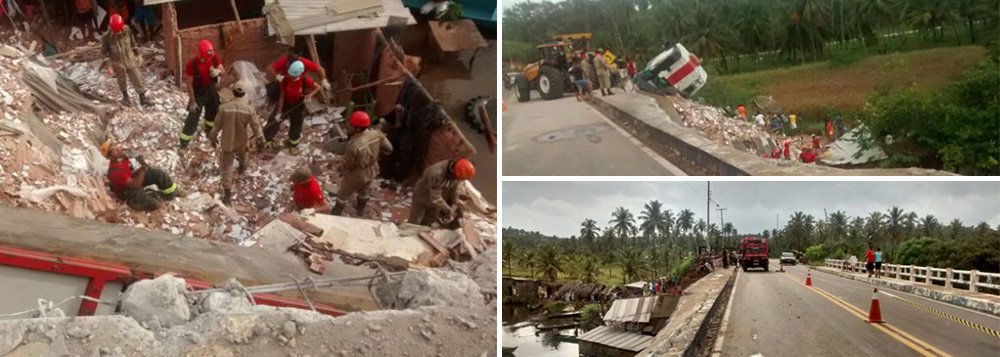 Uma carreta carregada de cerâmica tombou e atingiu casas que ficam ás margens de um rio no município de Jequiá da Praia; três crianças morreram soterradas e duas pessoas ficaram feridas; o condutor do veículo, que foi identificado, fugiu após o acidente (Foto: Voney Malta) Uma carreta carregada de cerâmica tombou e atingiu casas que ficam ás margens de um rio no município de Jequiá da Praia; três crianças morreram soterradas e duas pessoas ficaram feridas; o condutor do veículo, que foi identificado, fugiu após o acidente