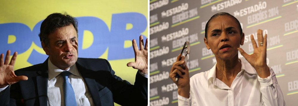 Um dia depois de rumores sobre desistência terem cercado o candidato do PSDB, Aécio Neves reforça convicção de que chegará ao segundo turno e até vencerá as eleições presidenciais; em entrevista nesta manhã, ele declarou que o governo da presidente Dilma Rousseff "fracassou" e que ela "vai perder as eleições"; por isso, restariam ele e Marina Silva; a candidata do PSB, porém, tem "um conjunto de contradições muito grandes" e precisa explicar "com clareza" como será sua gestão; "O Brasil não aguenta uma incerteza no seu horizonte, uma nova aventura" (Foto: Gisele Federicce) Um dia depois de rumores sobre desistência terem cercado o candidato do PSDB, Aécio Neves reforça convicção de que chegará ao segundo turno e até vencerá as eleições presidenciais; em entrevista nesta manhã, ele declarou que o governo da presidente Dilma Rousseff "fracassou" e que ela "vai perder as eleições"; por isso, restariam ele e Marina Silva; a candidata do PSB, porém, tem "um conjunto de contradições muito grandes" e precisa explicar "com clareza" como será sua gestão; "O Brasil não aguenta uma incerteza no seu horizonte, uma nova aventura"