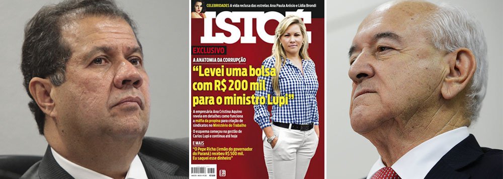 Declaração bombástica é da empresária Ana Cristina Aquino, em entrevista à revista Istoé, na edição que chega, neste final de semana, às bancas; ela denuncia esquema no Ministério do Trabalho de pagamento de propina para criação de sindicatos, setor que movimenta R$ 2 bilhões por ano; ela é dona de duas transportadoras, a AG Log e a AGX Log Transportes, e durante três anos fez parte da máfia que agora denuncia; Ana Cristina Aquino envolve não apenas o ex-ministro do Trabalho, Carlos Lupi, comandante do PDT, no esquema, como também o atual responsável pela pasta, Manoel Dias; Lupi deixou o cargo em 2011, justamente por envolvimento em caso de corrupção com criação de sindicatos (Foto: Valter Lima) www.brasil247.com - Declaração bombástica é da empresária Ana Cristina Aquino, em entrevista à revista Istoé, na edição que chega, neste final de semana, às bancas; ela denuncia esquema no Ministério do Trabalho de pagamento de propina para criação de sindicatos, setor que movimenta R$ 2 bilhões por ano; ela é dona de duas transportadoras, a AG Log e a AGX Log Transportes, e durante três anos fez parte da máfia que agora denuncia; Ana Cristina Aquino envolve não apenas o ex-ministro do Trabalho, Carlos Lupi, comandante do PDT, no esquema, como também o atual responsável pela pasta, Manoel Dias; Lupi deixou o cargo em 2011, justamente por envolvimento em caso de corrupção com criação de sindicatos