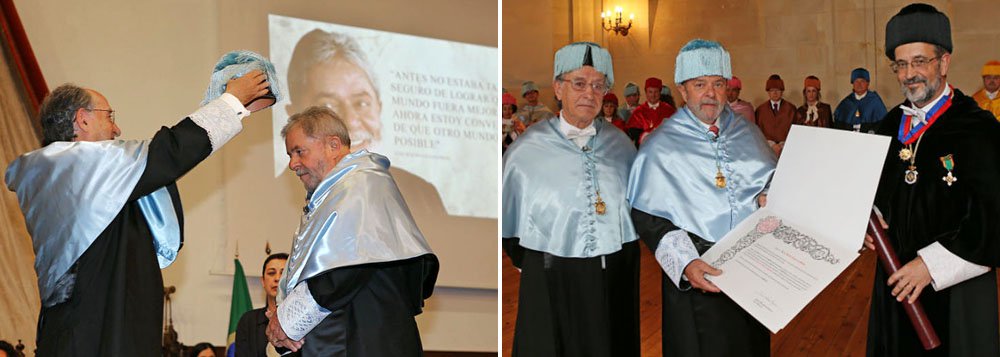 Na Espanha, onde recebeu o 27º título de doutor honoris causa, da Universidade de Salamanca, ex-presidente ressaltou que tudo o que está sendo realizado no campo da educação no Brasil tem o sentido de proporcionar um futuro melhor para as próximas gerações; "Esta é a maior garantia de que o Brasil continuará se transformando e surpreendendo o mundo com novas e profundas transformações"; ele lembrou ainda como o Brasil tem lutado, nos últimos 11 anos, para avançar na área, após séculos de atraso, com programas como o Reuni, o Prouni e o FIES; "Tivemos que enfrentar o preconceito das elites, que nunca confiaram na capacidade do povo brasileiro", discursou (Foto: Felipe L. Goncalves) Na Espanha, onde recebeu o 27º título de doutor honoris causa, da Universidade de Salamanca, ex-presidente ressaltou que tudo o que está sendo realizado no campo da educação no Brasil tem o sentido de proporcionar um futuro melhor para as próximas gerações; "Esta é a maior garantia de que o Brasil continuará se transformando e surpreendendo o mundo com novas e profundas transformações"; ele lembrou ainda como o Brasil tem lutado, nos últimos 11 anos, para avançar na área, após séculos de atraso, com programas como o Reuni, o Prouni e o FIES; "Tivemos que enfrentar o preconceito das elites, que nunca confiaram na capacidade do povo brasileiro", discursou