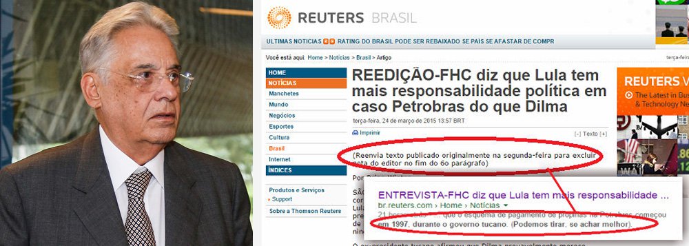 Agência de notícias publicou por engano uma indicação do repórter ao editor - "podemos tirar, se achar melhor" - em um parágrafo que destacava a delação premiada do ex-diretor da Petrobras Pedro Barusco sobre a corrupção na Petrobras ter começado no governo de Fernando Henrique Cardoso, em 1997; tema foi um dos mais comentados no Twitter, com a hashtag #PodemosTirarSeAcharMelhor (Foto: Gisele Federicce) Agência de notícias publicou por engano uma indicação do repórter ao editor - "podemos tirar, se achar melhor" - em um parágrafo que destacava a delação premiada do ex-diretor da Petrobras Pedro Barusco sobre a corrupção na Petrobras ter começado no governo de Fernando Henrique Cardoso, em 1997; tema foi um dos mais comentados no Twitter, com a hashtag #PodemosTirarSeAcharMelhor