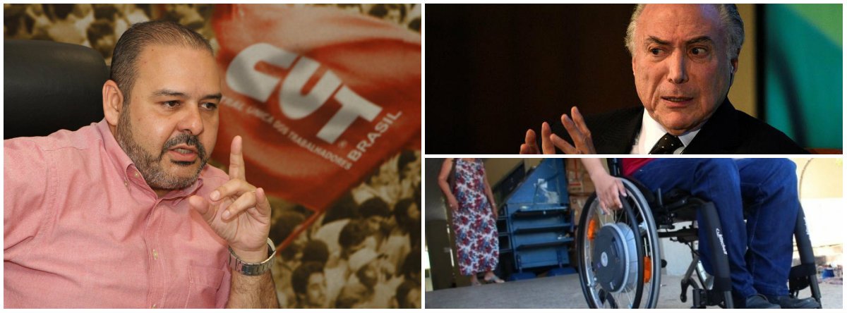 CUT: é preciso derrotar o golpe para garantir os direitos dos deficientes (Foto: Esq.: CUT / Dir.: em cima (Darren Ornitz - Reuters)) CUT: é preciso derrotar o golpe para garantir os direitos dos deficientes