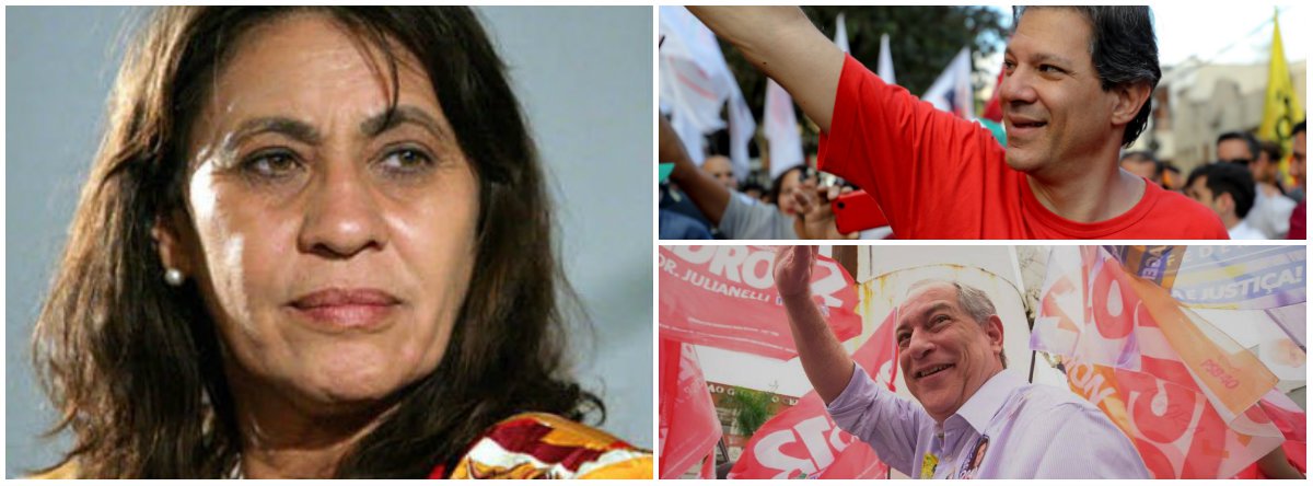 Tereza Cruvinel analisa a distância Ciro-Haddad (Foto: Dir.: em cima (Stuckert)) Tereza Cruvinel analisa a distância Ciro-Haddad