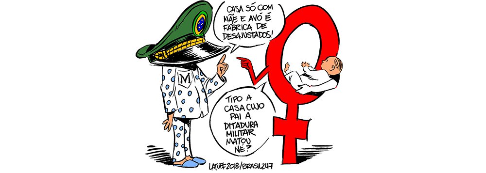 Latuff retrata a polêmica declaração de Mourão sobre mães e avós Latuff retrata a polêmica declaração de Mourão sobre mães e avós