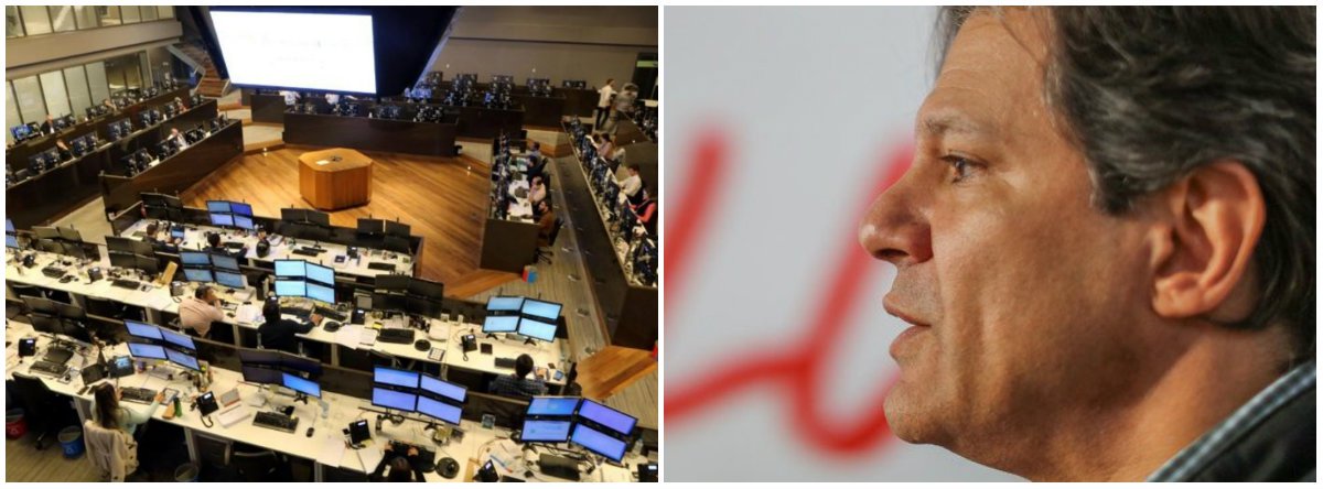 'Mercado' retoma chantagem com disparada de Haddad (Foto: Esq.: Paulo Whitaker - Reuters / Dir.: Stuckert) 'Mercado' retoma chantagem com disparada de Haddad