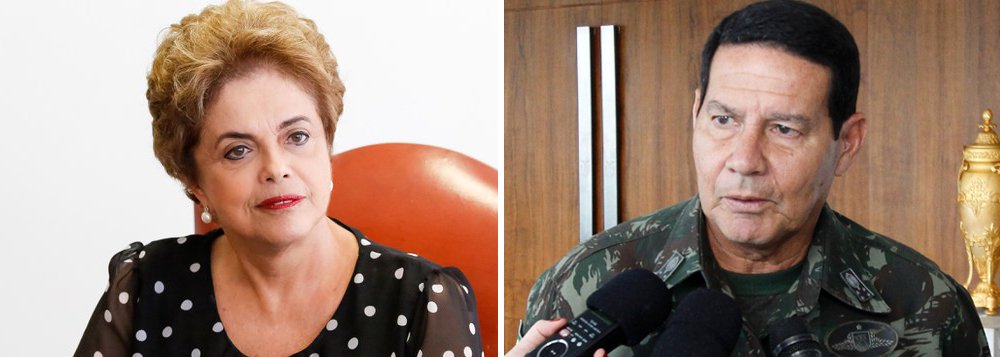 Dilma repudia preconceito de Mourão contra mães e avós ‘heroínas’ Dilma repudia preconceito de Mourão contra mães e avós ‘heroínas’