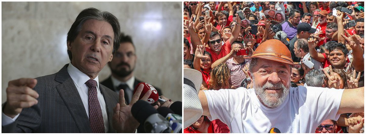 Eunício diz que Lula está preso por ser nordestino (Foto: Esq.: Valter Campanato - ABR / Dir.: Stuckert) Eunício diz que Lula está preso por ser nordestino