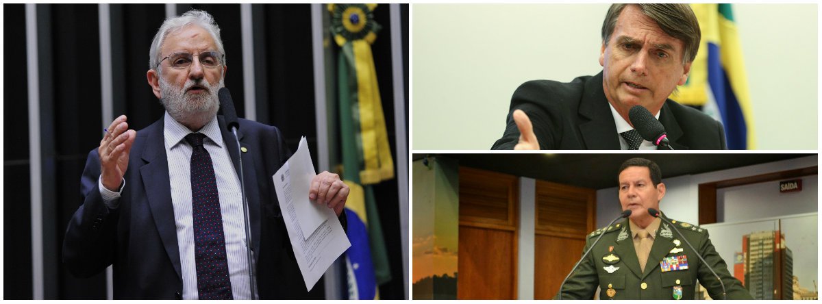 Valente: Bolsonaro prega golpe e Mourão é uma fábrica de falar besteiras (Foto: Esq.: Luis Macedo - Câmara / Dir.: em cima (Fabio Pozzebom - ABR)) Valente: Bolsonaro prega golpe e Mourão é uma fábrica de falar besteiras