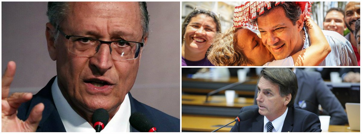 Até eleitor de Alckmin prefere Haddad a Bolsonaro no 2º turno (Foto: Esq.: Paulo Whitaker - Reuters / Dir.: em cima (Stuckert); embaixo (Gustavo Lima - Agência Câmara)) Até eleitor de Alckmin prefere Haddad a Bolsonaro no 2º turno