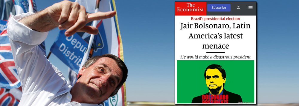 Economist aponta ameaça Bolsonaro e constrange apoio das elites ao fascismo Economist aponta ameaça Bolsonaro e constrange apoio das elites ao fascismo