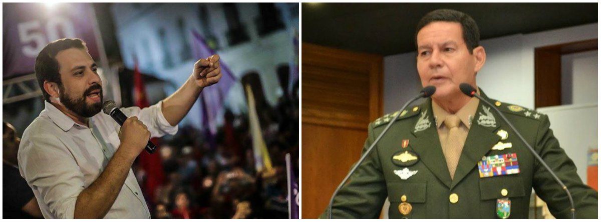 Boulos critica Mourão: quem fez em 64 não se arrepende. Pode querer fazer em 2018 Boulos critica Mourão: quem fez em 64 não se arrepende. Pode querer fazer em 2018