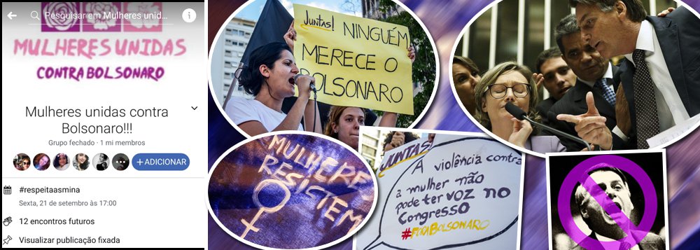 ‘Mulheres Unidas contra Bolsonaro’ já são mais de 1 milhão e vão às ruas (Foto: Fotos: Reprodução | ABr | Mídia NINJA) www.brasil247.com - ‘Mulheres Unidas contra Bolsonaro’ já são mais de 1 milhão e vão às ruas