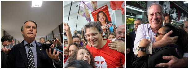 O Anticristo deve desidratar com o impulso de crescimento de Haddad e Ciro (Foto: Esq.: Adriano Machado - Reuters / meio: Stuckert / Dir.: Divulgação ) O Anticristo deve desidratar com o impulso de crescimento de Haddad e Ciro