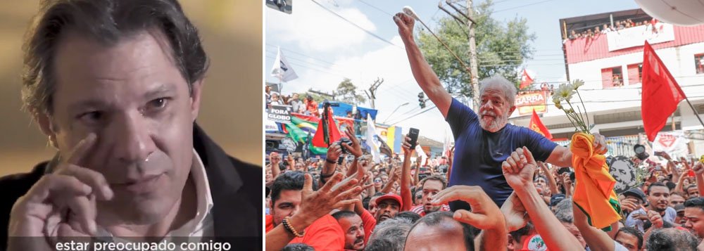 Haddad se emociona ao falar de injustiça contra Lula Haddad se emociona ao falar de injustiça contra Lula