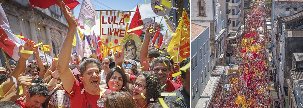 “O cara que mais amou o Brasil é hoje injustiçado”, diz Haddad no Recife “O cara que mais amou o Brasil é hoje injustiçado”, diz Haddad no Recife