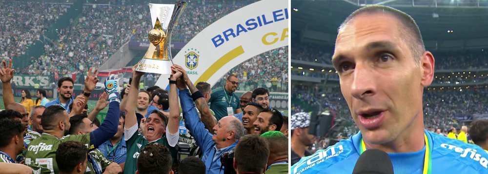 Goleiro do Palmeiras sobre Bolsonaro: 'nem consegui pegar a taça' Goleiro do Palmeiras sobre Bolsonaro: 'nem consegui pegar a taça'