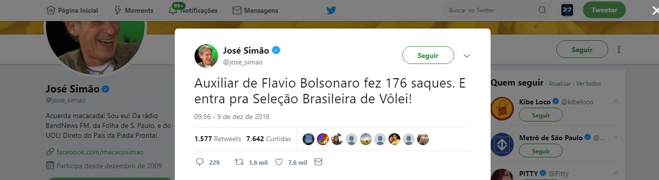 Operador dos Bolsonaro vira piada do Macaco Simão Operador dos Bolsonaro vira piada do Macaco Simão