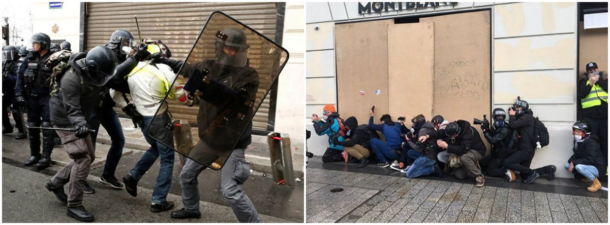 Polícia francesa entra em conflito com manifestantes em Paris (Foto: Sputnik) Polícia francesa entra em conflito com manifestantes em Paris