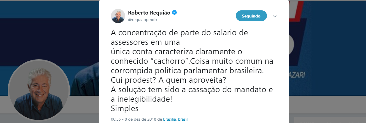 Requião aponta a solução para o Bolsogate: cassação e inelegibilidade Requião aponta a solução para o Bolsogate: cassação e inelegibilidade