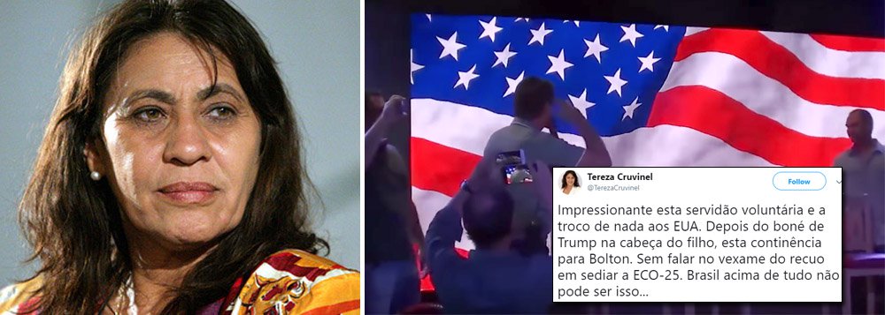 Tereza Cruvinel critica a 'servidão voluntária' de Bolsonaro aos EUA Tereza Cruvinel critica a 'servidão voluntária' de Bolsonaro aos EUA