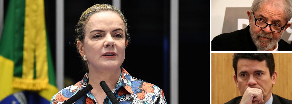 Gleisi Hoffmann: Moro é doente e odeia Lula Gleisi Hoffmann: Moro é doente e odeia Lula