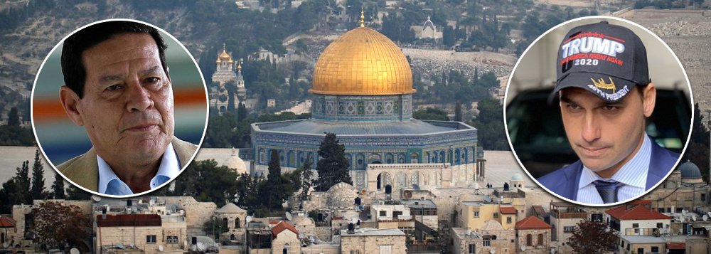 Sondagem 247: para 87%, Mourão está certo e Bolsonaro errado sobre embaixada em Jerusalém Sondagem 247: para 87%, Mourão está certo e Bolsonaro errado sobre embaixada em Jerusalém