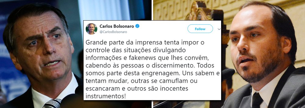 Confirmado: Bolsonaro convidou o filho para ser ministro da Secom Confirmado: Bolsonaro convidou o filho para ser ministro da Secom