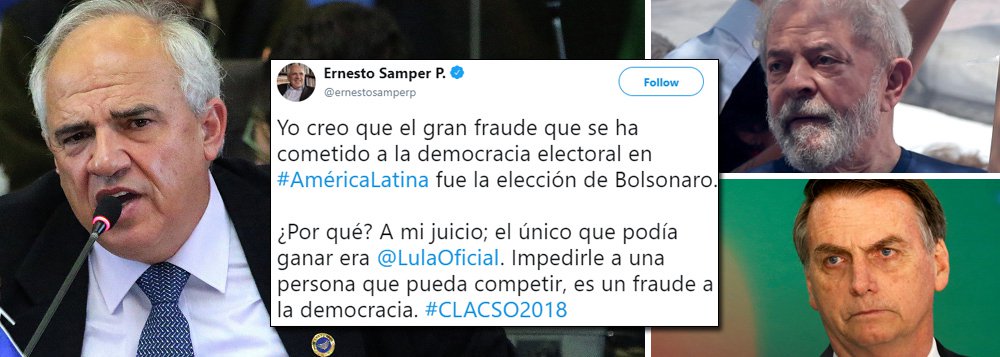 Ex-presidente da Colômbia: eleição de Bolsonaro foi fraude eleitoral Ex-presidente da Colômbia: eleição de Bolsonaro foi fraude eleitoral