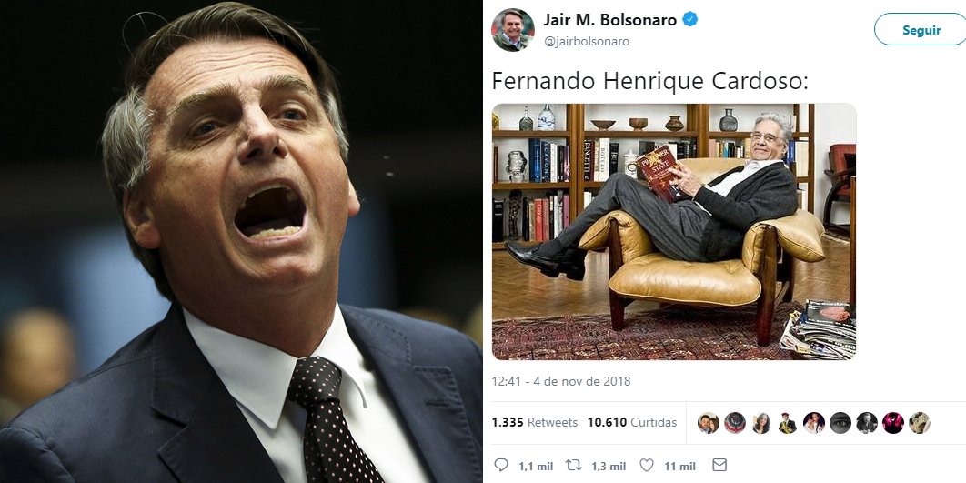Após crítica do ex-presidente, Bolsonaro ironiza FHC no Twitter (Foto: Marcelo Camargo/Agência Brasil) Após crítica do ex-presidente, Bolsonaro ironiza FHC no Twitter