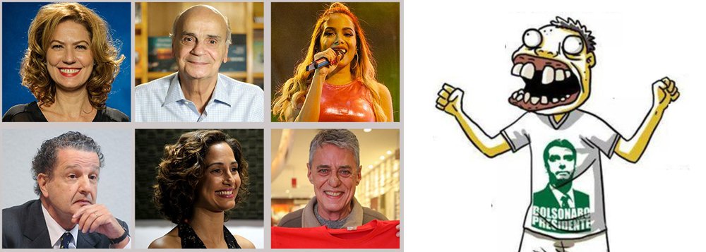Bolsonaristas fazem lista de boicote a artistas, jornalistas e personalidades Bolsonaristas fazem lista de boicote a artistas, jornalistas e personalidades