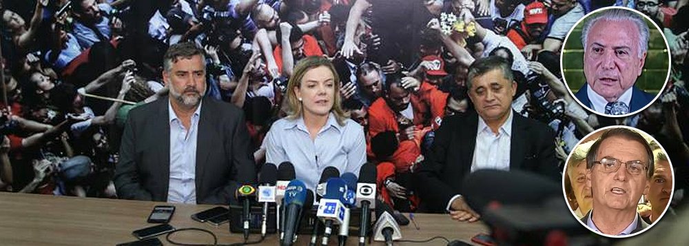 PT anuncia resistência ao consórcio Temer-Bolsonaro PT anuncia resistência ao consórcio Temer-Bolsonaro