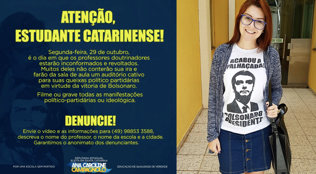 Fascismo: deputada bolsonarista incita alunos a delatar professores Fascismo: deputada bolsonarista incita alunos a delatar professores