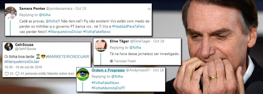 Folha denuncia ação de robôs da campanha de Bolsonaro Folha denuncia ação de robôs da campanha de Bolsonaro