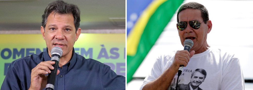 Haddad diz que Mourão, vice de Bolsonaro foi torturador na ditadura militar Haddad diz que Mourão, vice de Bolsonaro foi torturador na ditadura militar